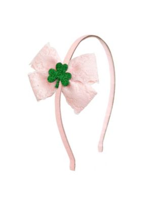 Little and Big Girls Shamrock Lace St. Patrick's Day Bow Headband