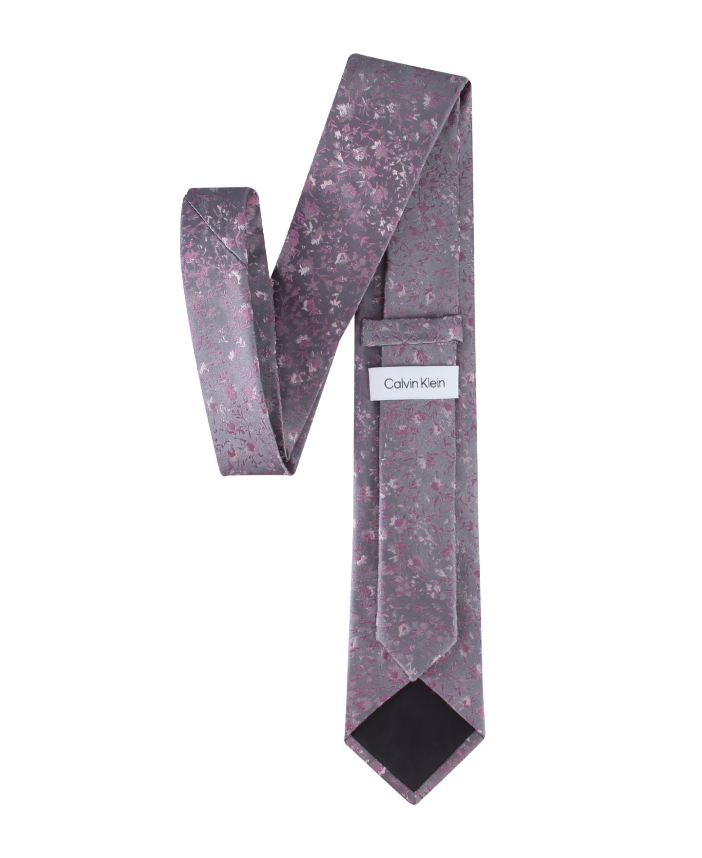 Мужской галстук Calvin Klein Silk Floral Tie, цвет: Ягодный — фото 5