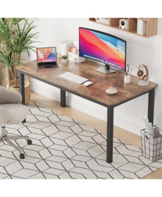 Kitchen Table Dining Table for 4-6 People 63 inch Long Wooden Rectangular Kitchen Table