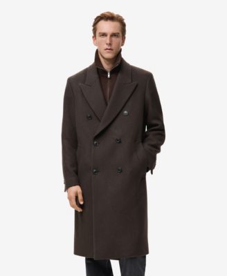 Men's Relaxed-Fit Double-Breasted Wool Coat