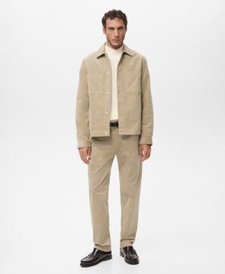 Men's Pockets Corduroy Overshirt