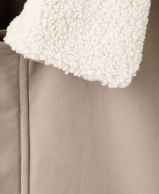 Men's Shearling-Effect Collar Quilted Jacket