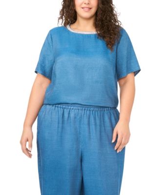 Plus Size Short-Sleeve Crewneck Top