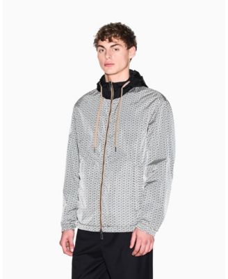 Men's Allover Logo Print Windbreaker Jacket