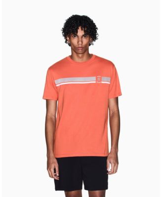 Men's Short Sleeve Flocked Stripe T-Shirt