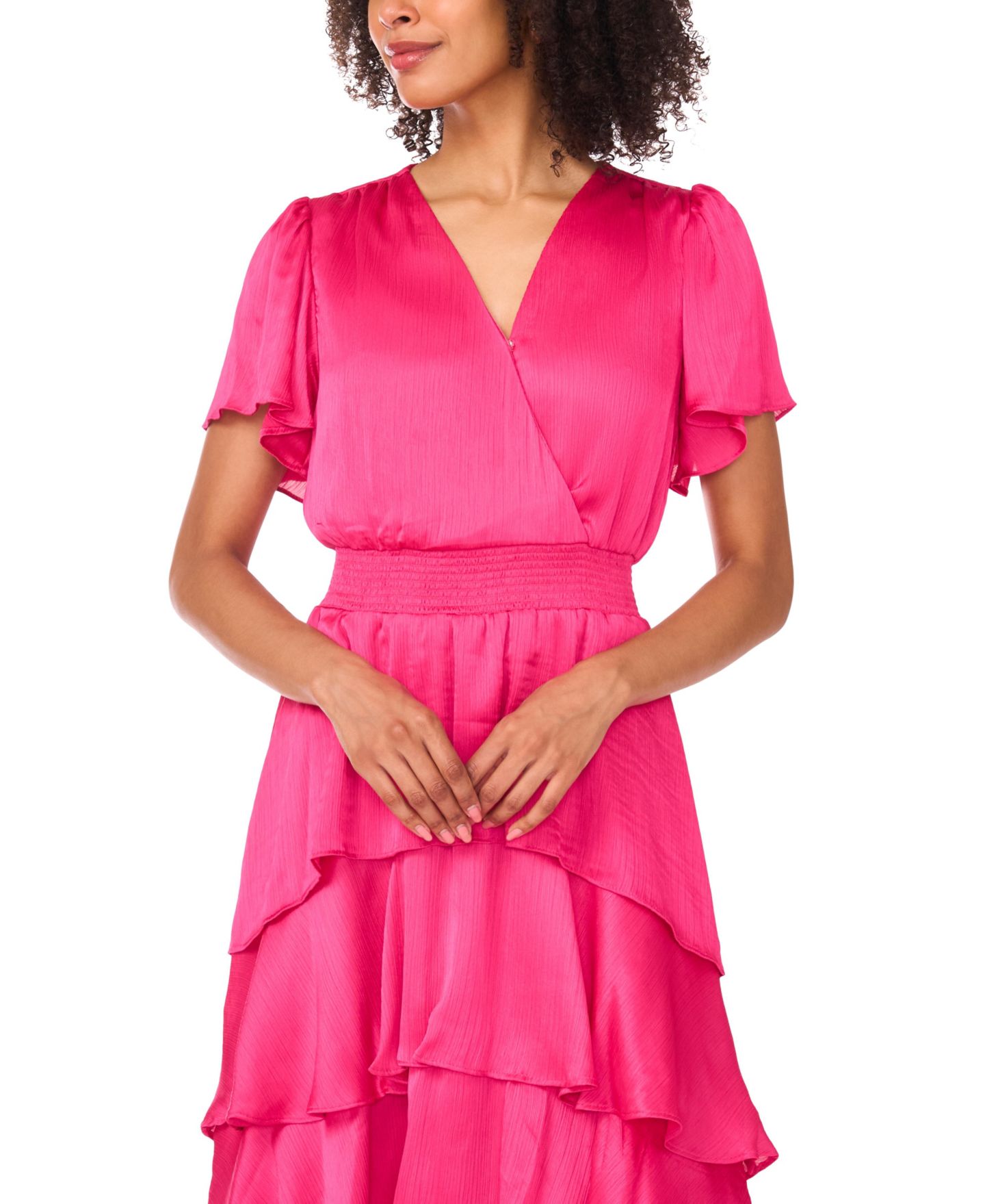 Женское платье Vince Camuto V-Neck Short-Sleeve, цвет: Фиолетовый — фото 2