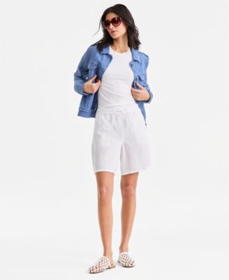 Women's 100% Linen Drawstring Shorts