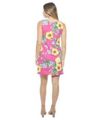 Women's Floral Round Neck Sleeveless A-Line Mini Shift Dress