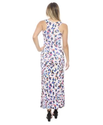Women's Abstract Scoop Neck Sleeveless Tank Racerback Maxi Dress