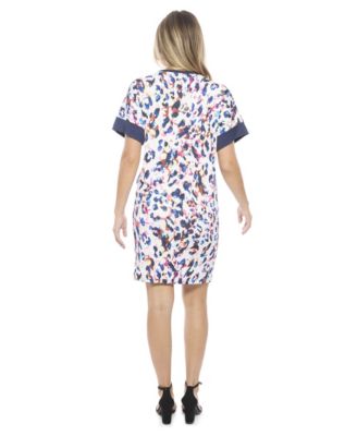 Women's Abstract Short Sleeve Knee Length T-Shirt Dress