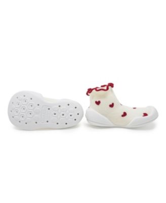 Baby Girls First Walk Sock Shoes Sweet Hearts