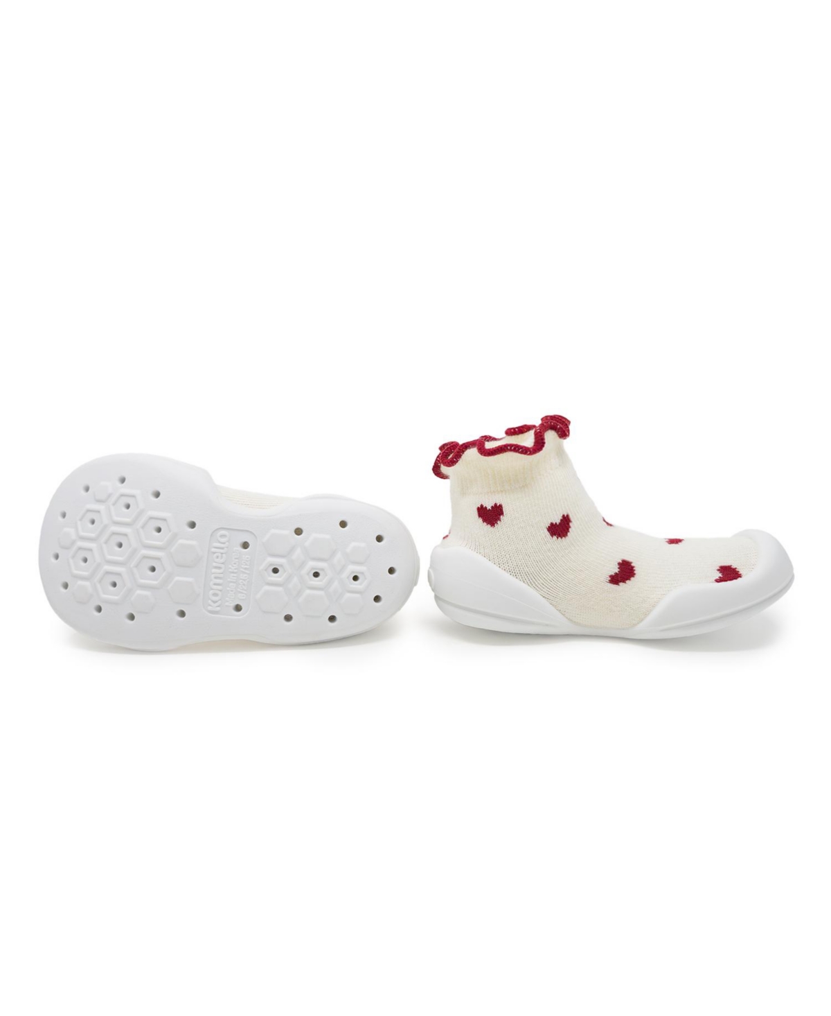 Komuello Baby Girls First Walk Sock Shoes Sweet Hearts