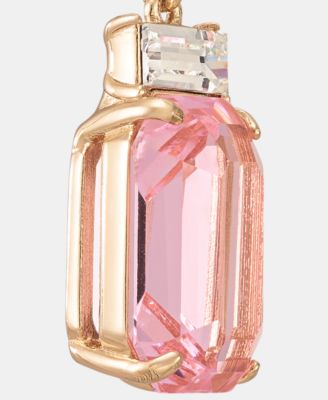 Gold-Tone Boxed Blue Stone Drop Earrings