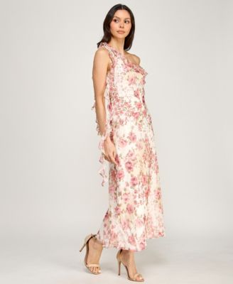 Juniors' One-Shoulder Ruffle Dress