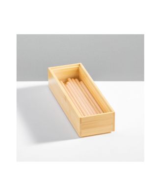 Wooden Bamboo Office Drawer Organizer Box Tray - 4 Pack
