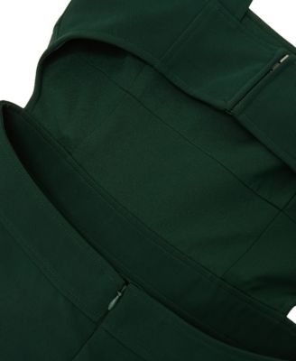 Women's Waisted Cut-Out Twill Midi Dress