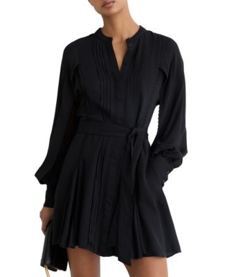 Women's Embroidered-Trim Belted Mini Dress