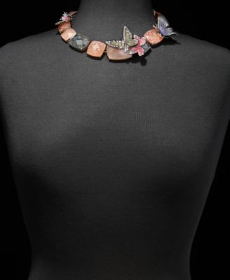 Mixed Stone Butterfly 18" Collar Necklace