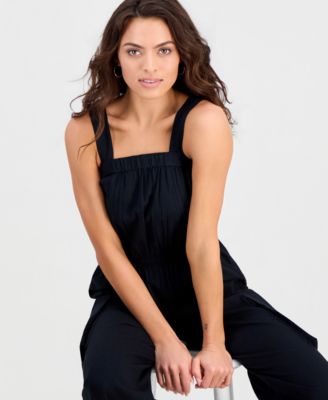 Petite Cotton Cargo Jumpsuit