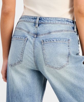 Petite Studded Wide-Leg Jeans