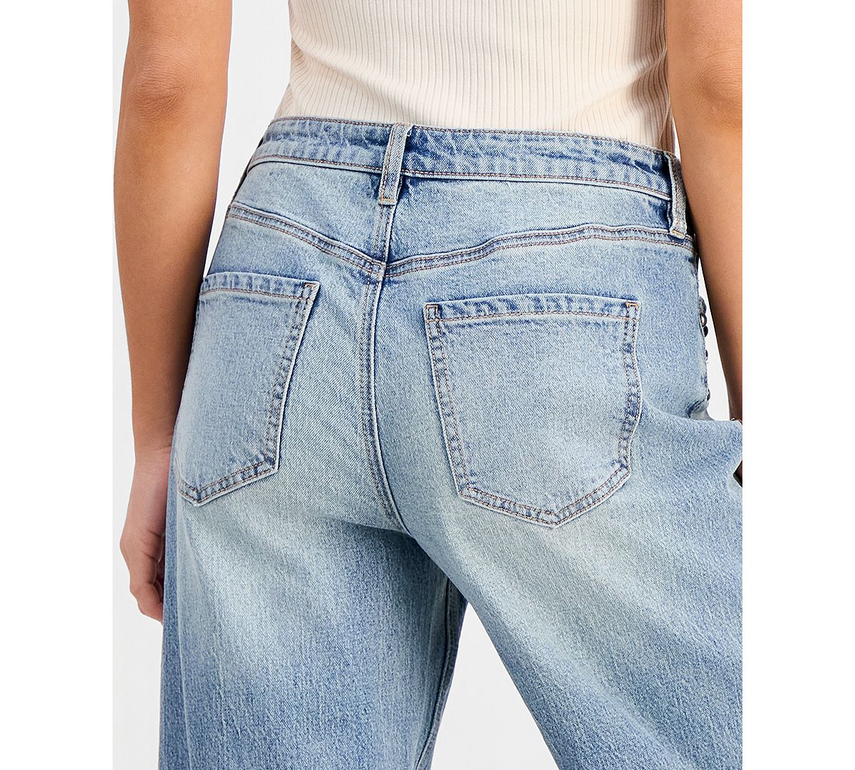 And Now This Petite Studded Wide-Leg Jeans, Macy's Exclusive view 3 — MAYCSS fashion products