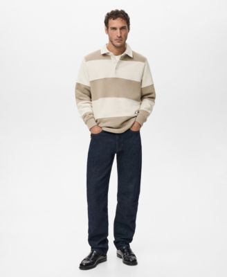 Men's Striped Polo Sweatshirt