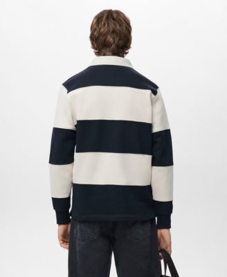 Men's Striped Polo Sweatshirt