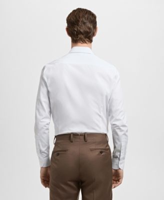 Men's Slim Fit Cotton Striped Dress Shirt