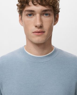 Men's Microstructured Cotton Knitted Sweater