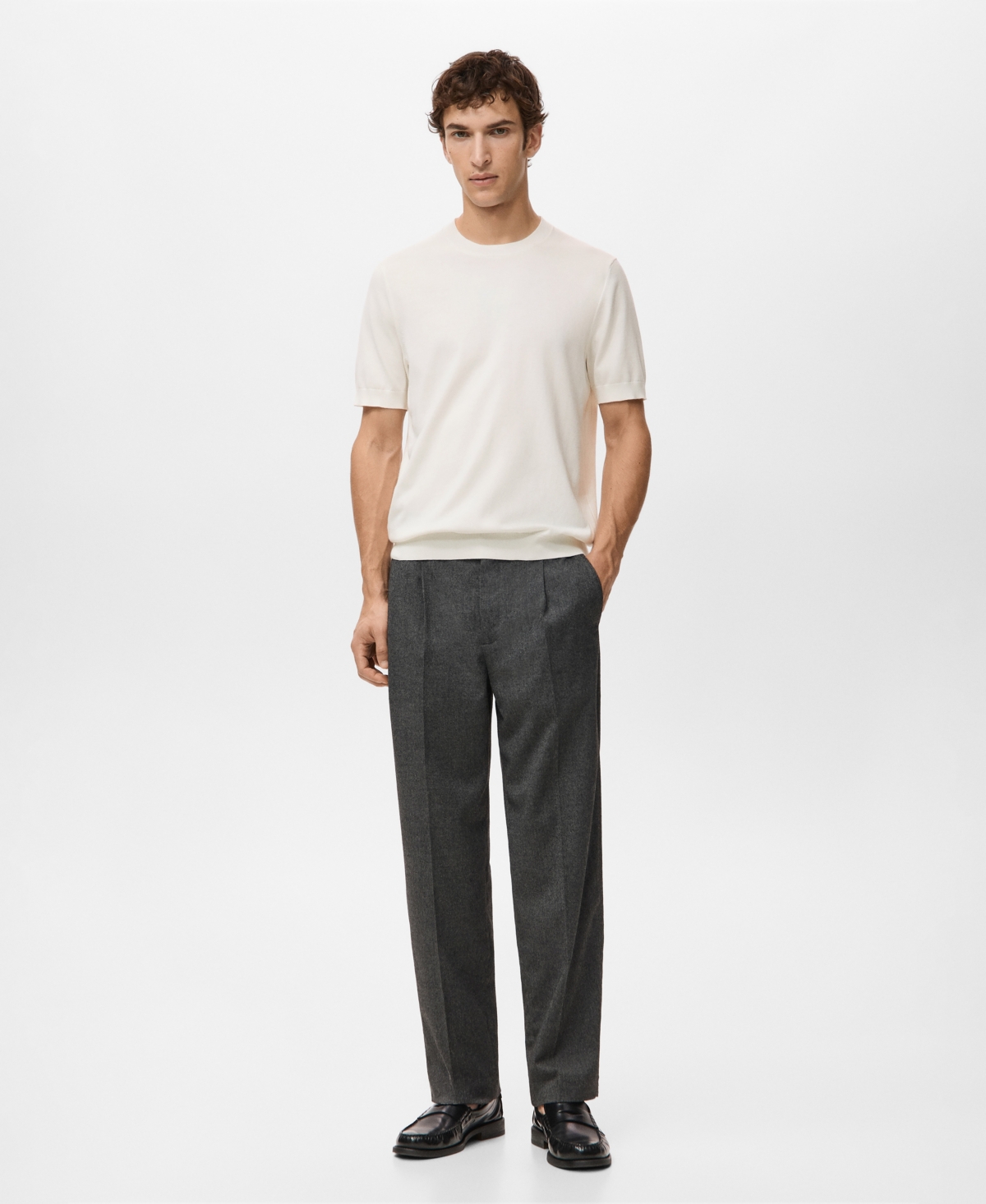 Mango Men's Cotton Fine-Knit T-Shirt