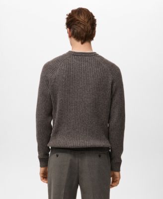Men's Wool-Blend Rib-Knit Sweater