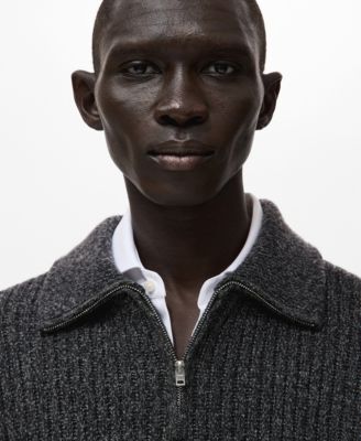 Men's Wool-Blend Zipper Sweater