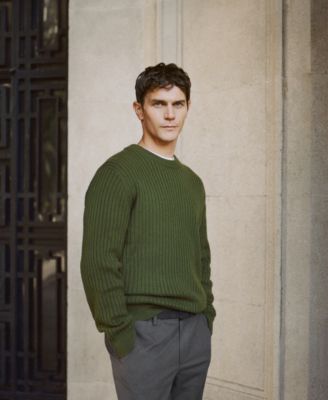 Men's Ribbed Wool-Blend Sweater