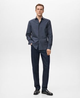 Men's Cotton Regular-Fit Striped Shirt