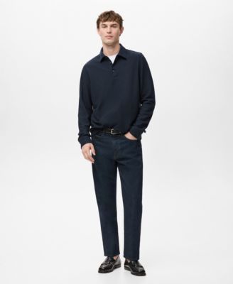 Men's Knitted Structured Polo Sweater