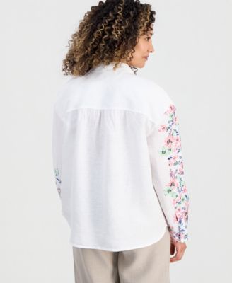 Petite Linen Shannons Garden Shirt