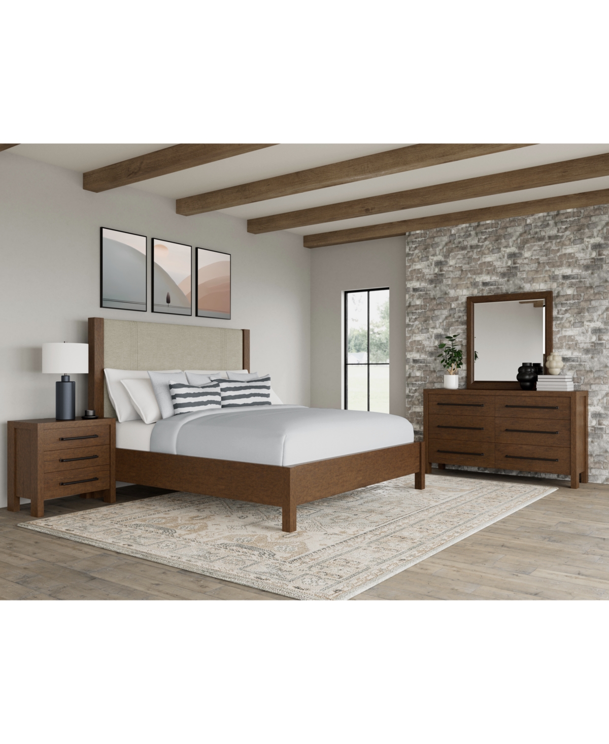 Davie 3-Pc. Queen Bedroom Set (Upholstered Bed