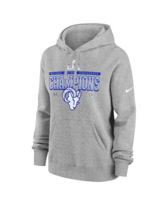 Women's Dark Heather Gray Los Angeles Rams 2025 NFC Conference Champs Locker Room Trophy Collection Hoodie