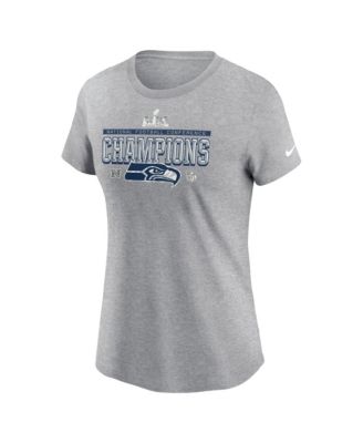 Women's Dark Heather Gray Seattle Seahawks 2025 NFC Conference Champs Locker Room Trophy Collection T-Shirt