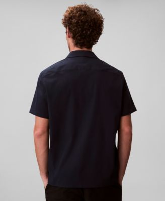 Men's Solid Seersucker Classic Button-Down Shirt