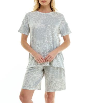 Women's Short-Sleeve Drop Shoulders Top & Shorts, 2-Piece Set
