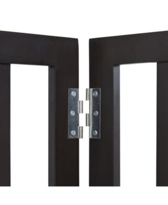 4-Panel Folding Indoor Pet Gate, 24" H x 80.3" W, Adjustable Barrier with Quiet Foot Pads