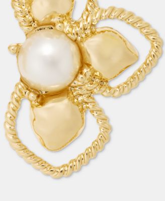 Imitation Pearl Half Cluster Clip-On Drop Earrings