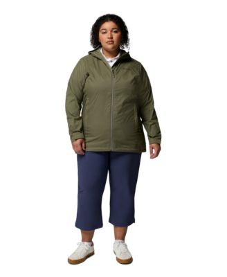 Plus Size Switchback Lined Long Zipper Jacket