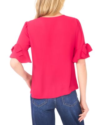 Women's Flounce Sleeve Crewneck Top