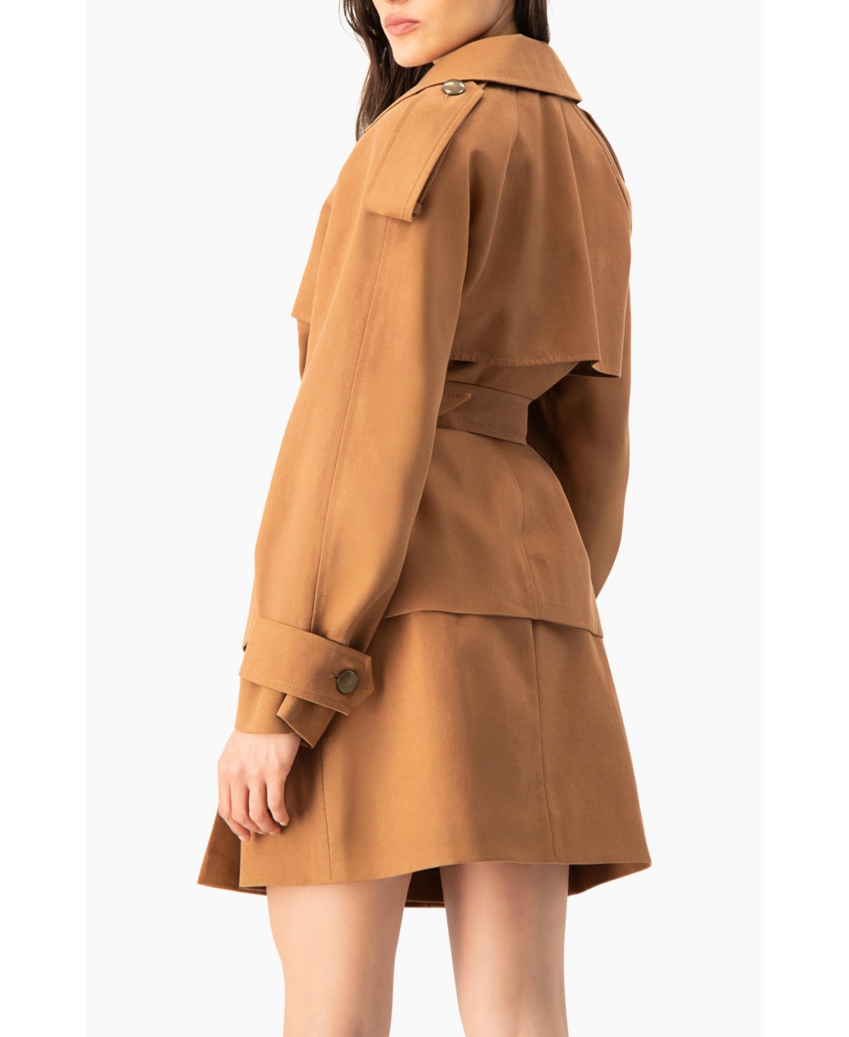 Ivonne Women's Short Double-Breasted Trench Coat