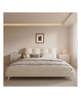 Modern White 3-Drawer Slim Nightstand, Gold Metal Legs Bedside Dresser for Small Bedroom Spaces