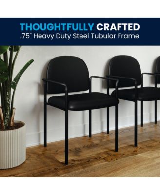 Comfort Stackable Steel Side Reception Chair with Arms