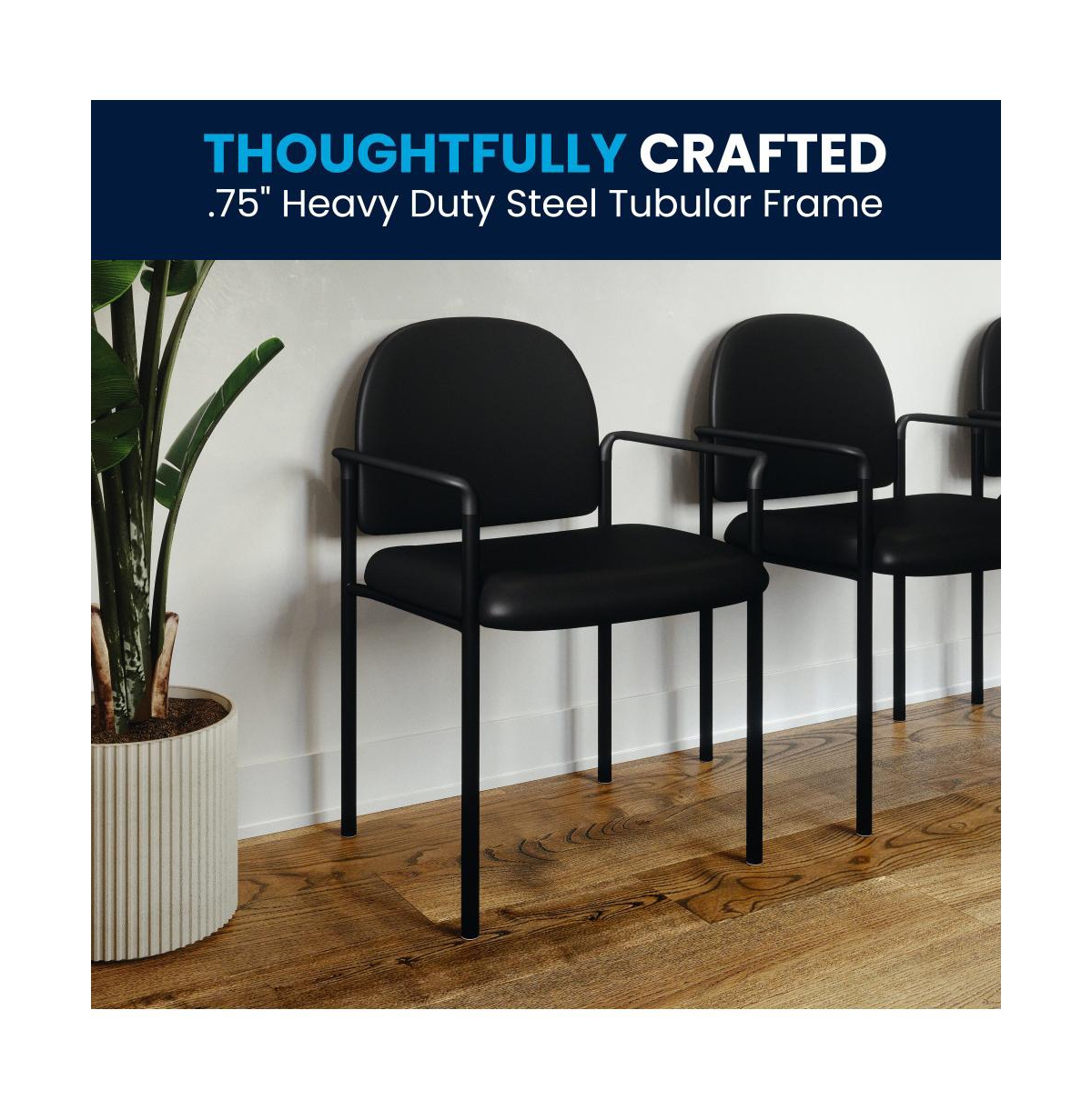 Emma+Oliver Comfort Stackable Steel Side Reception Chair with Arms