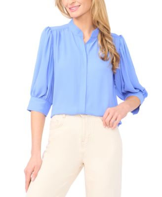 Women's 3/4-Sleeve Collared Button Down Top